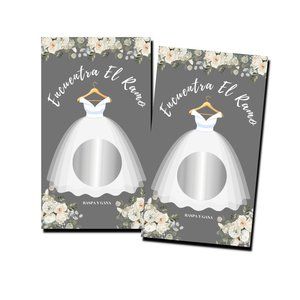 Bridal Shower Games - Encuentra EL Ramo - 50 Scratch Off Cards - Bachelorette